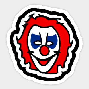 Unleash the Darkness: Bring Home the Sinister Grin of an Evil Clown in This Chilling Artwork! Sticker